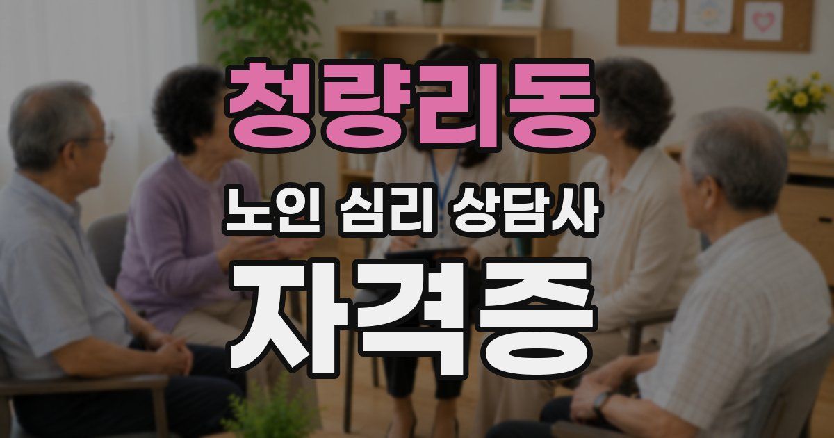 청량리동 노인 심리 상담사 자격증