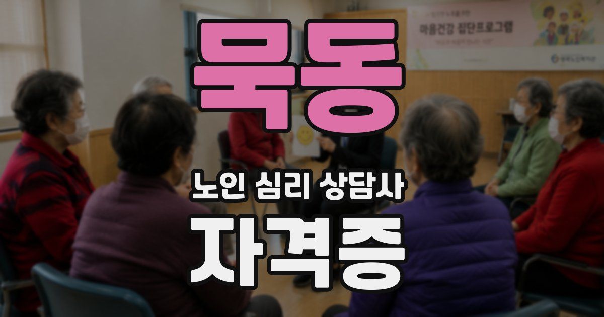 묵동 노인 심리 상담사 자격증