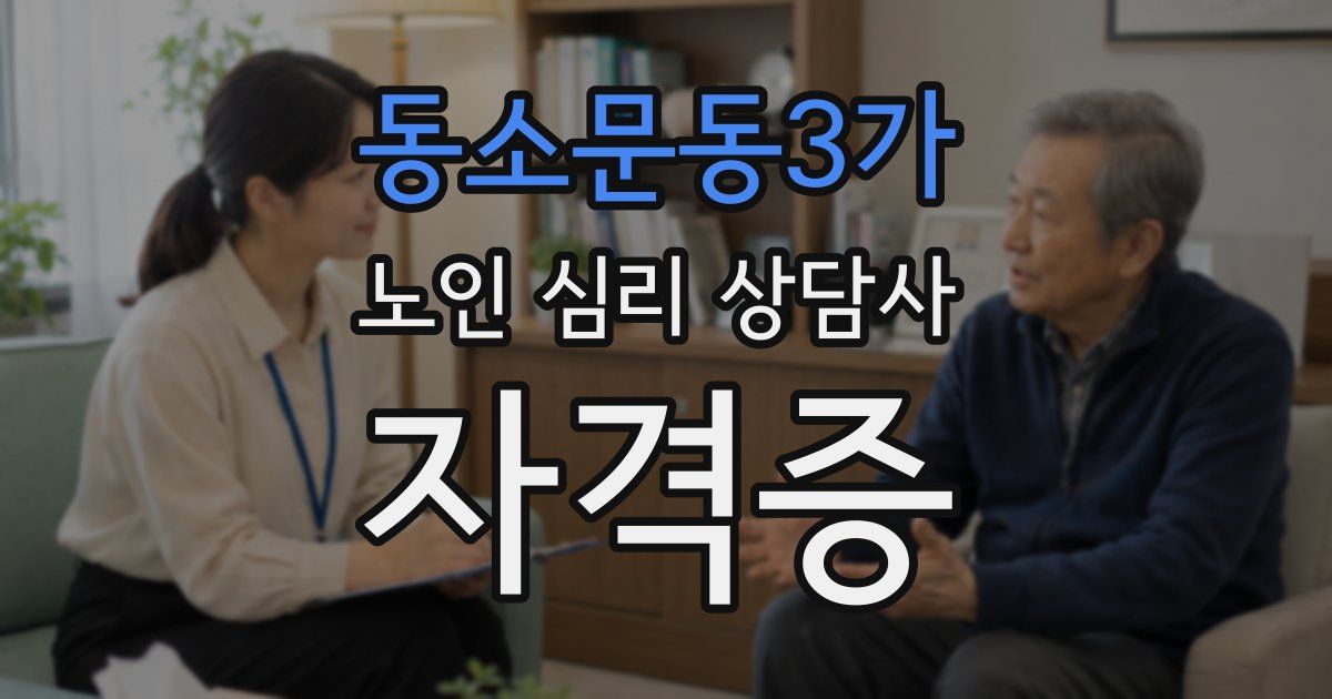 동소문동3가 노인 심리 상담사 자격증