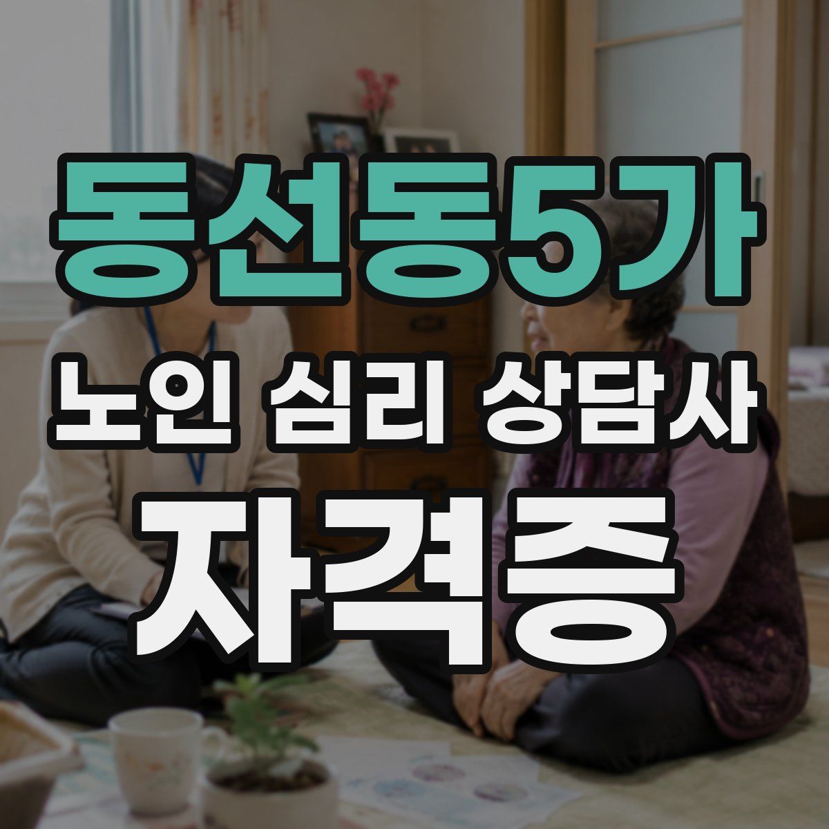 동선동5가 노인 심리 상담사 자격증