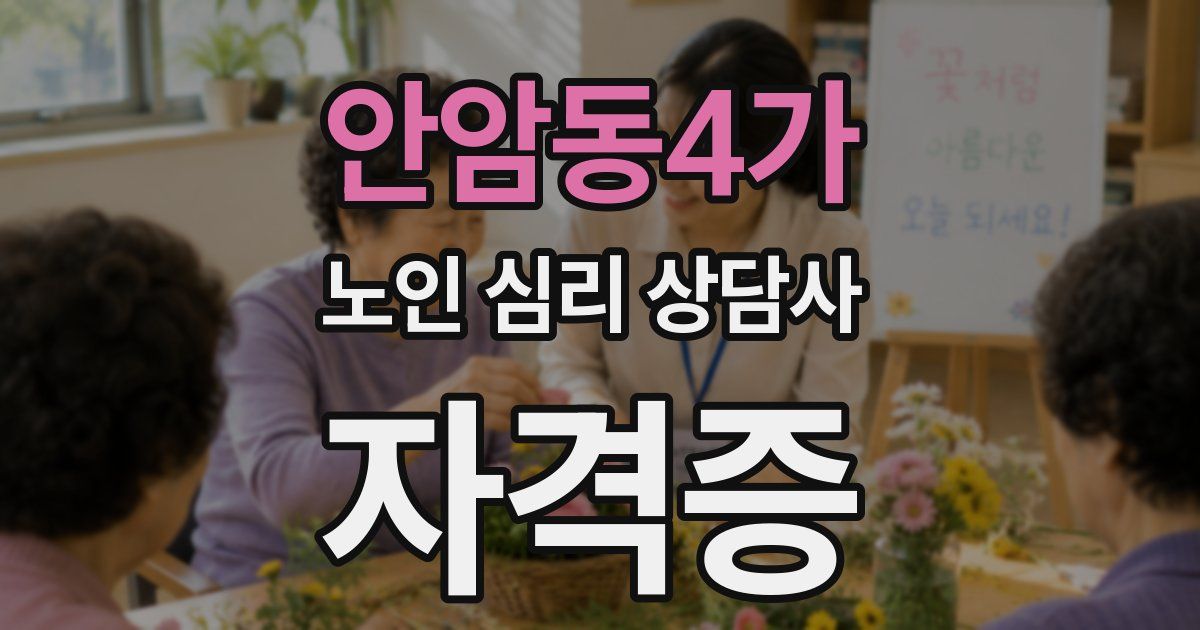안암동4가 노인 심리 상담사 자격증