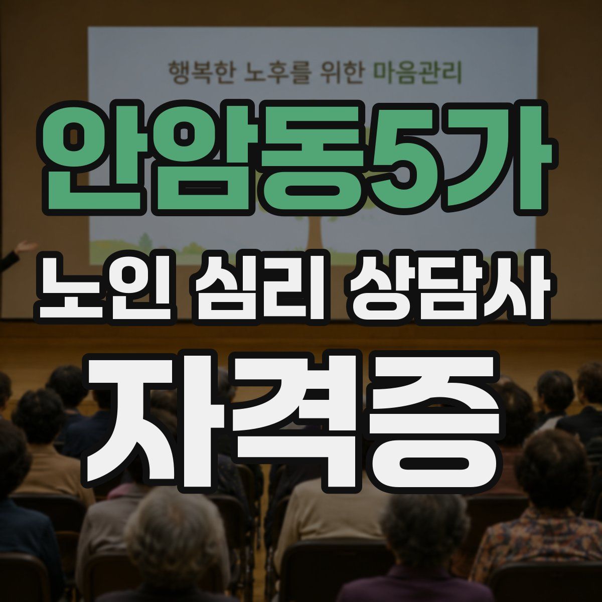 안암동5가 노인 심리 상담사 자격증