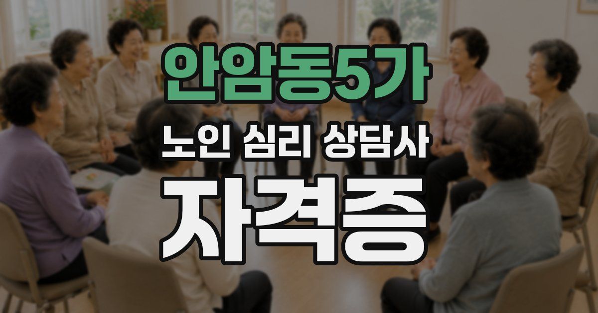 안암동5가 노인 심리 상담사 자격증