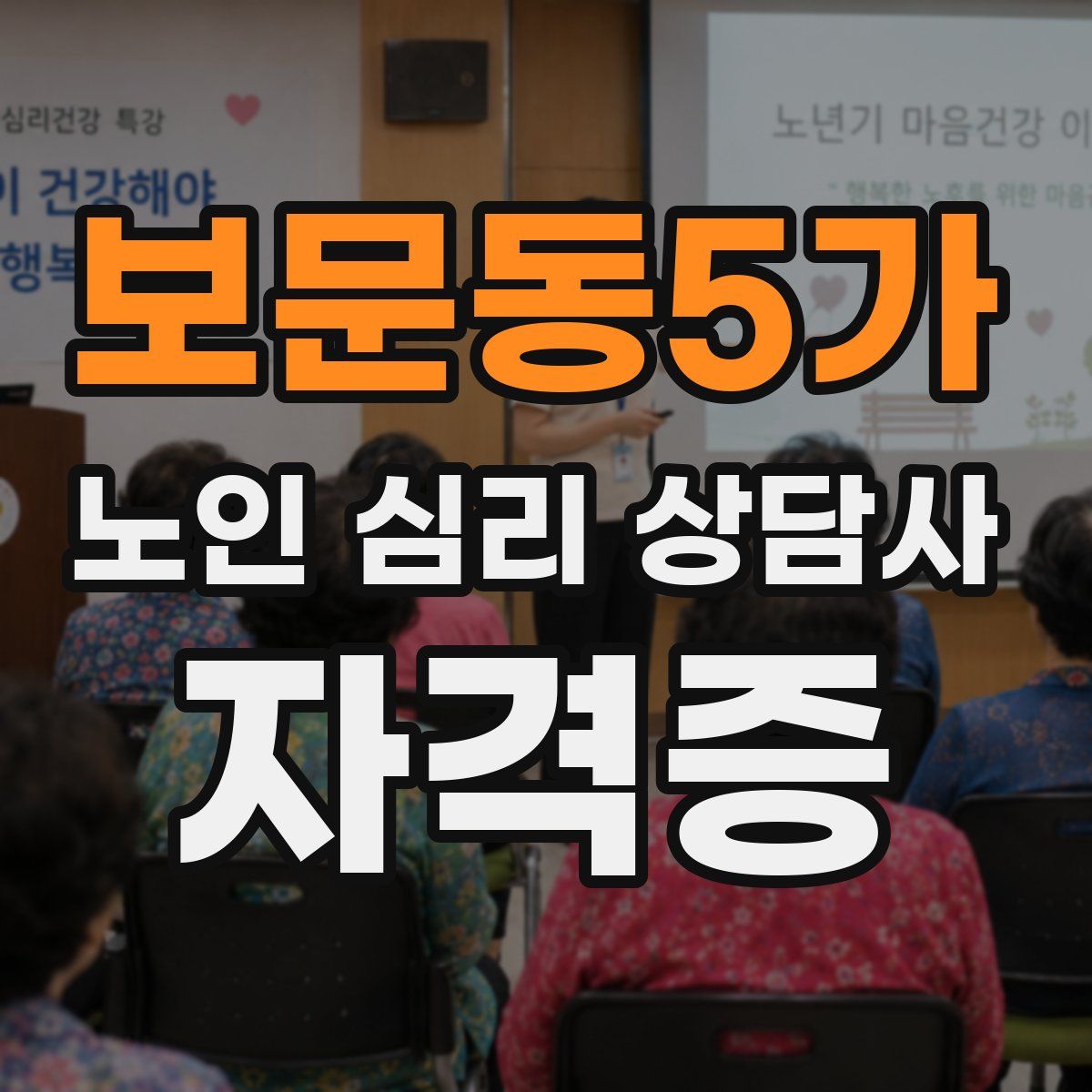 보문동5가 노인 심리 상담사 자격증