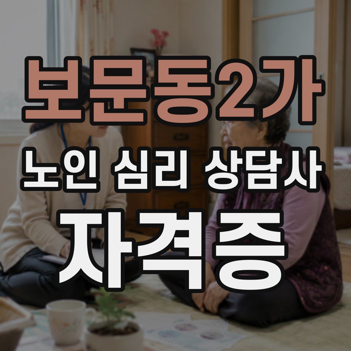 보문동2가 노인 심리 상담사 자격증