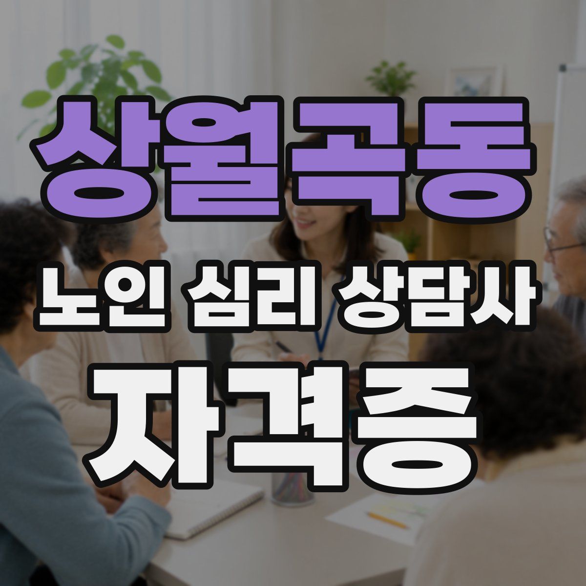 상월곡동 노인 심리 상담사 자격증