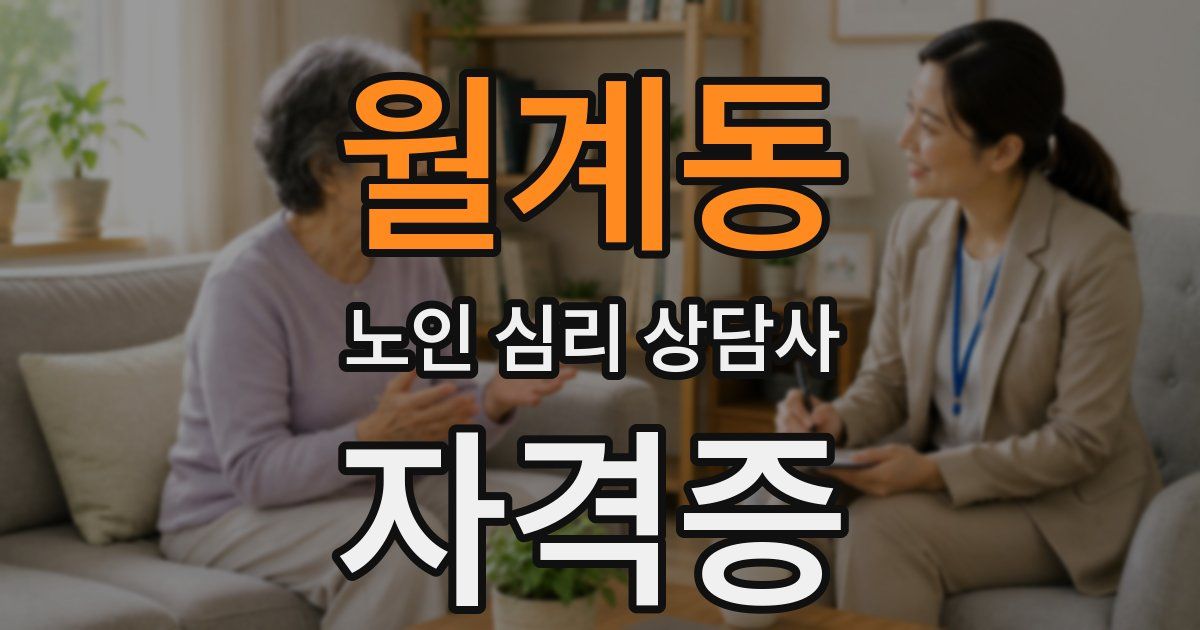 월계동 노인 심리 상담사 자격증