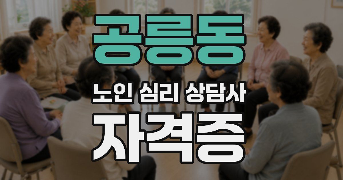 공릉동 노인 심리 상담사 자격증