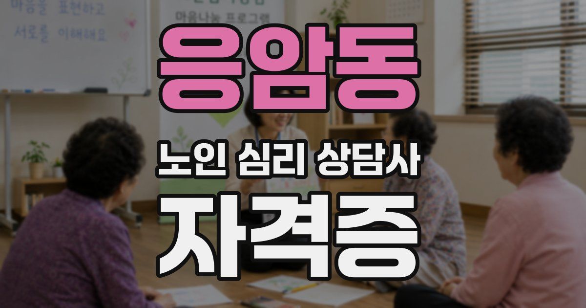 응암동 노인 심리 상담사 자격증