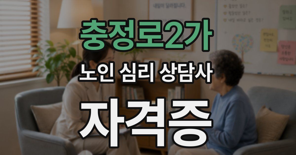 충정로2가 노인 심리 상담사 자격증