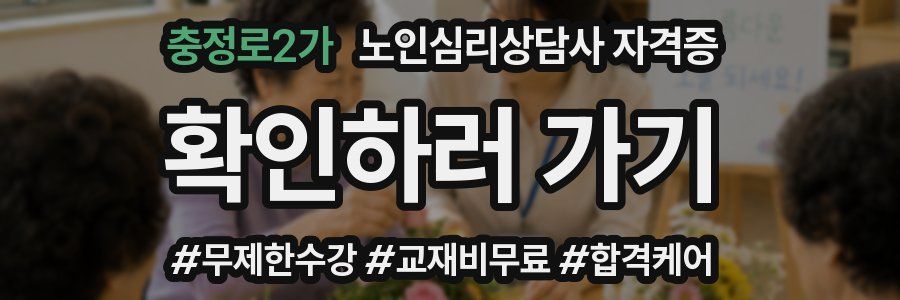 충정로2가 노인 심리 상담사 자격증