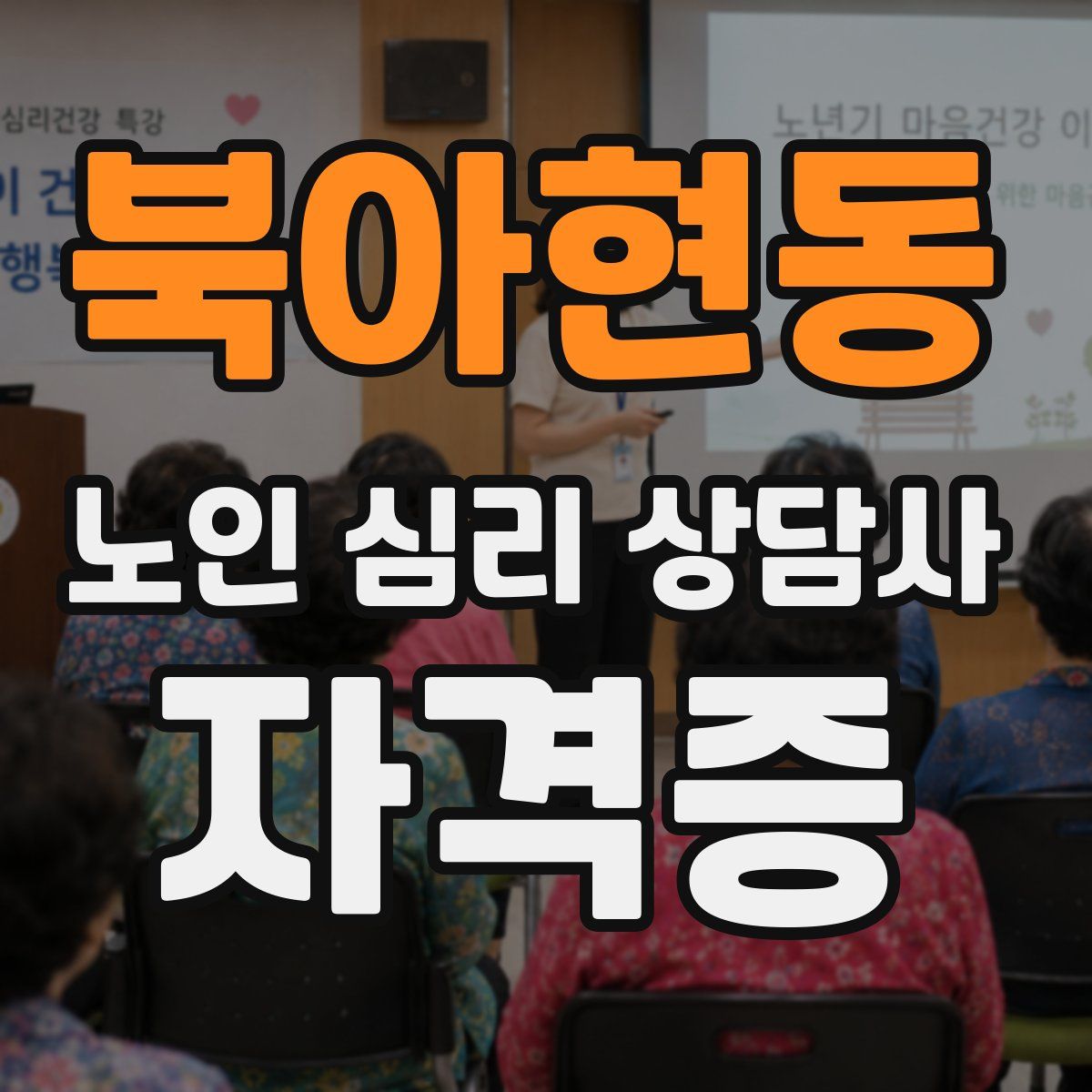 북아현동 노인 심리 상담사 자격증