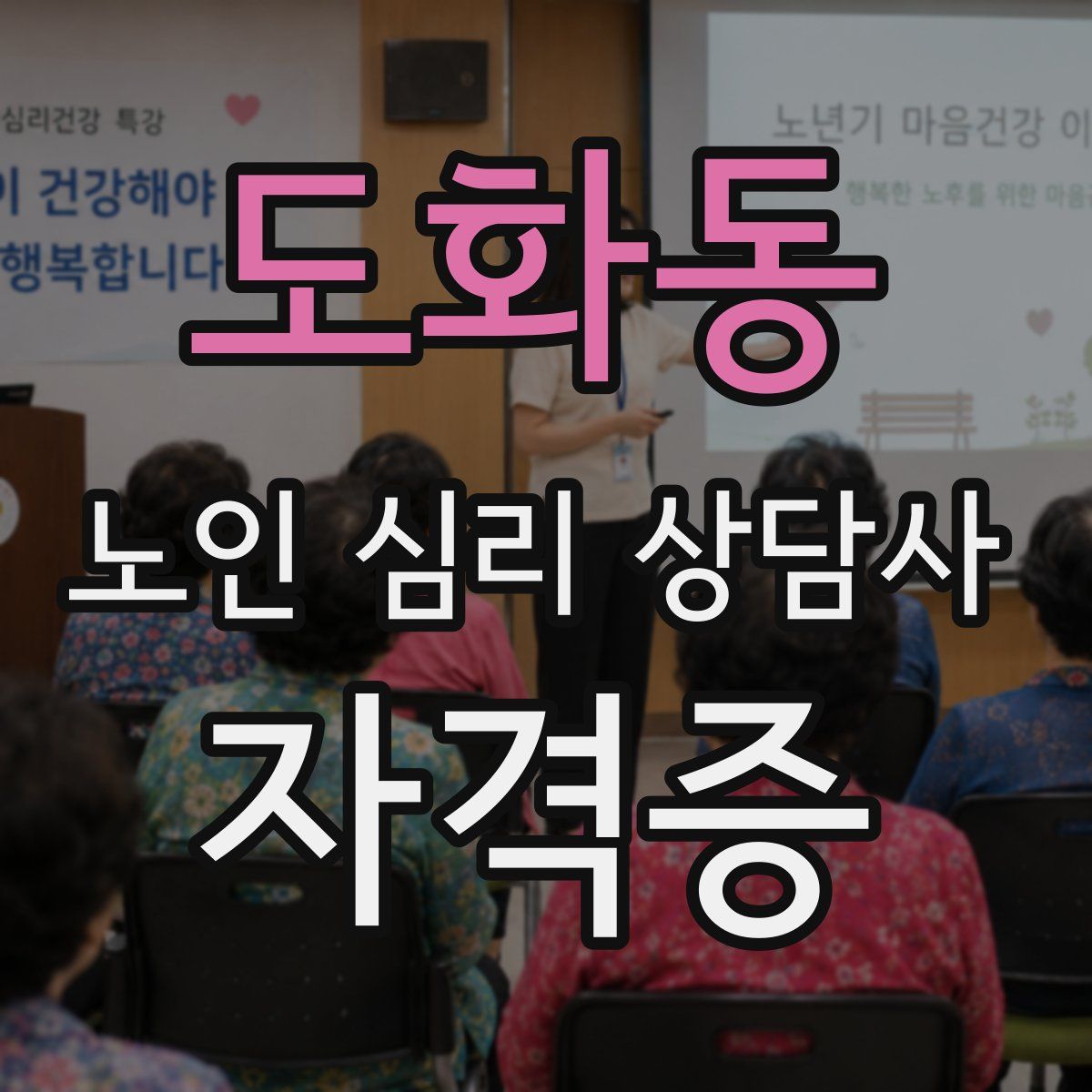 도화동 노인 심리 상담사 자격증