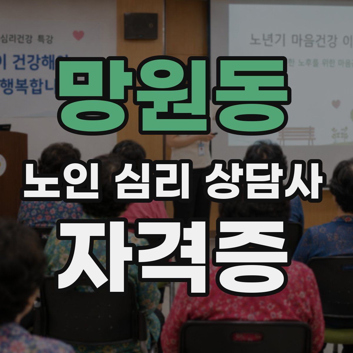 망원동 노인 심리 상담사 자격증