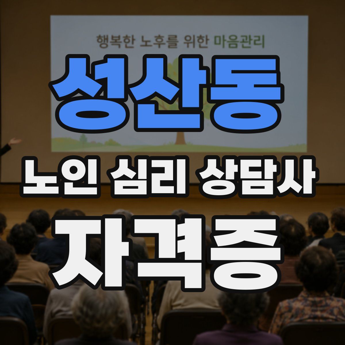 성산동 노인 심리 상담사 자격증