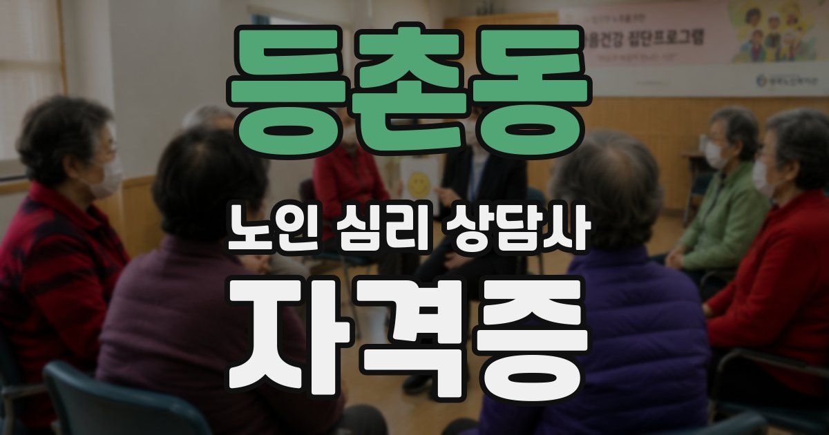 등촌동 노인 심리 상담사 자격증