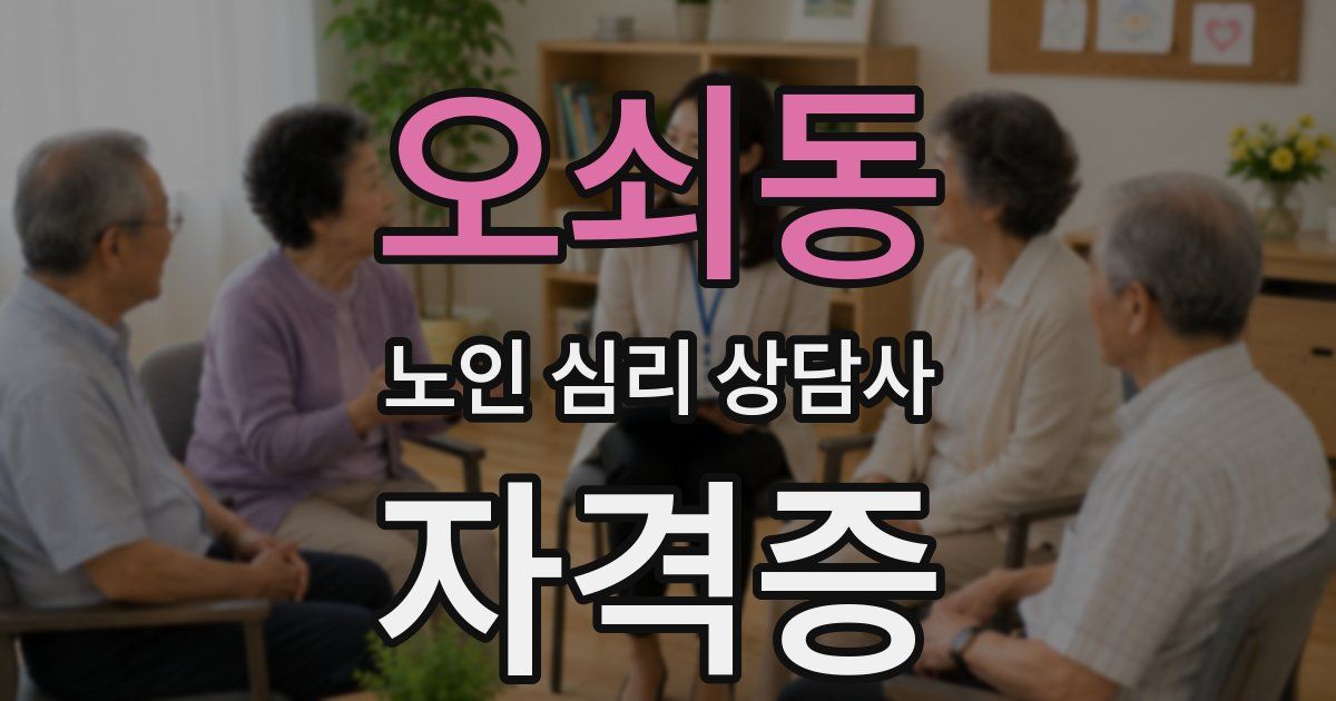 오쇠동 노인 심리 상담사 자격증