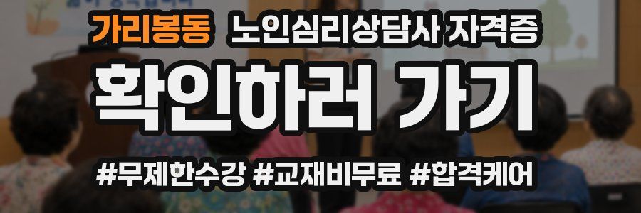 가리봉동 노인 심리 상담사 자격증