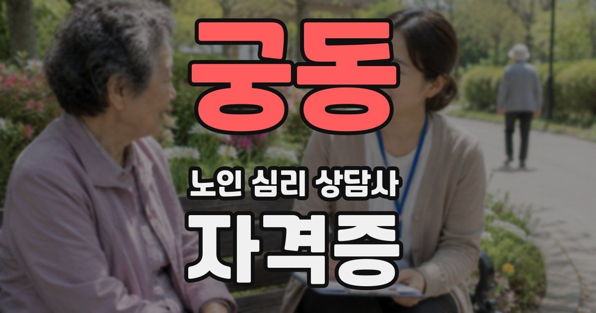 궁동 노인 심리 상담사 자격증
