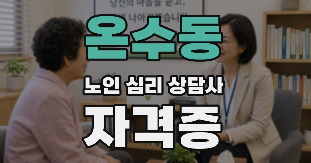 온수동 노인 심리 상담사 자격증