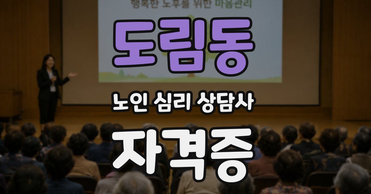 도림동 노인 심리 상담사 자격증