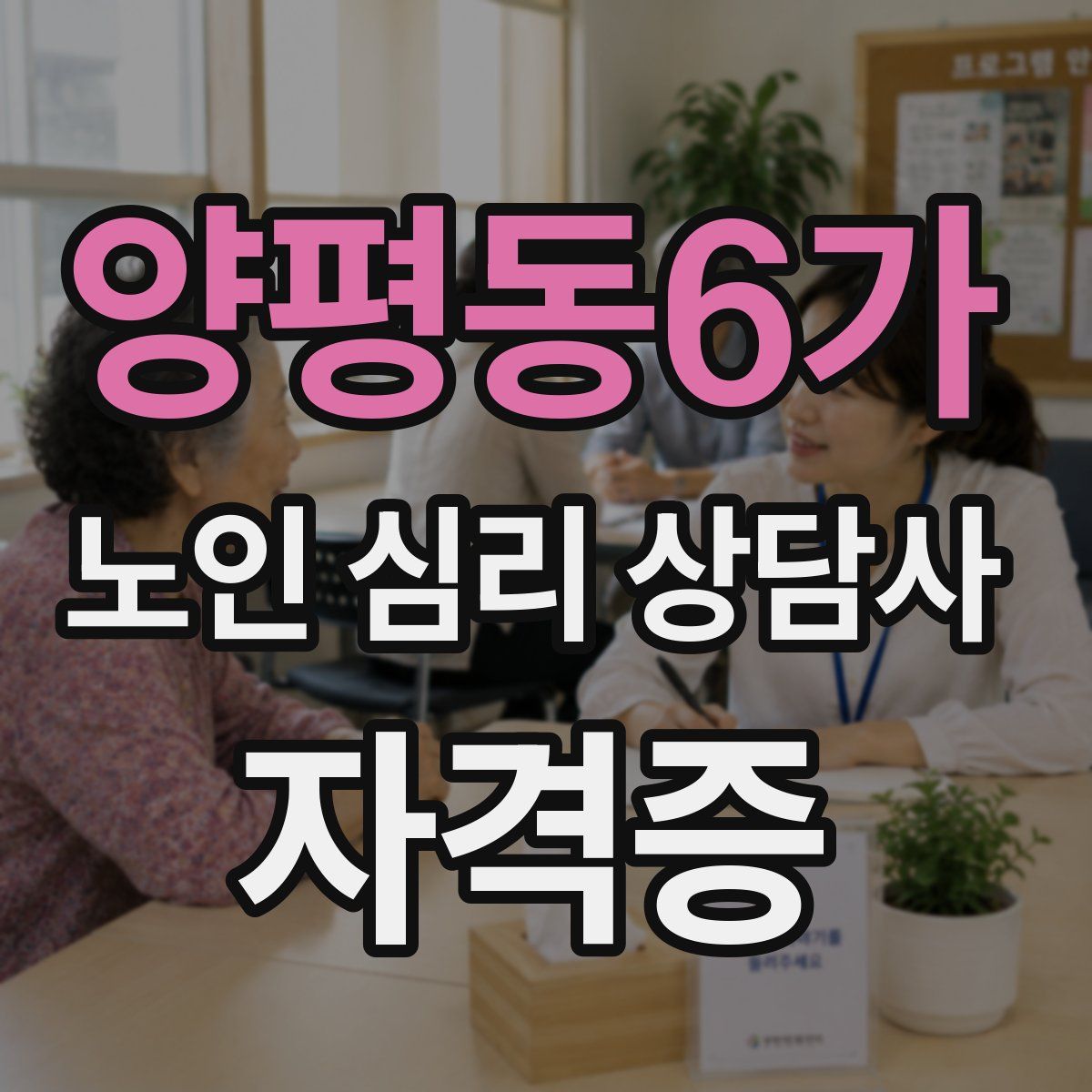 양평동6가 노인 심리 상담사 자격증