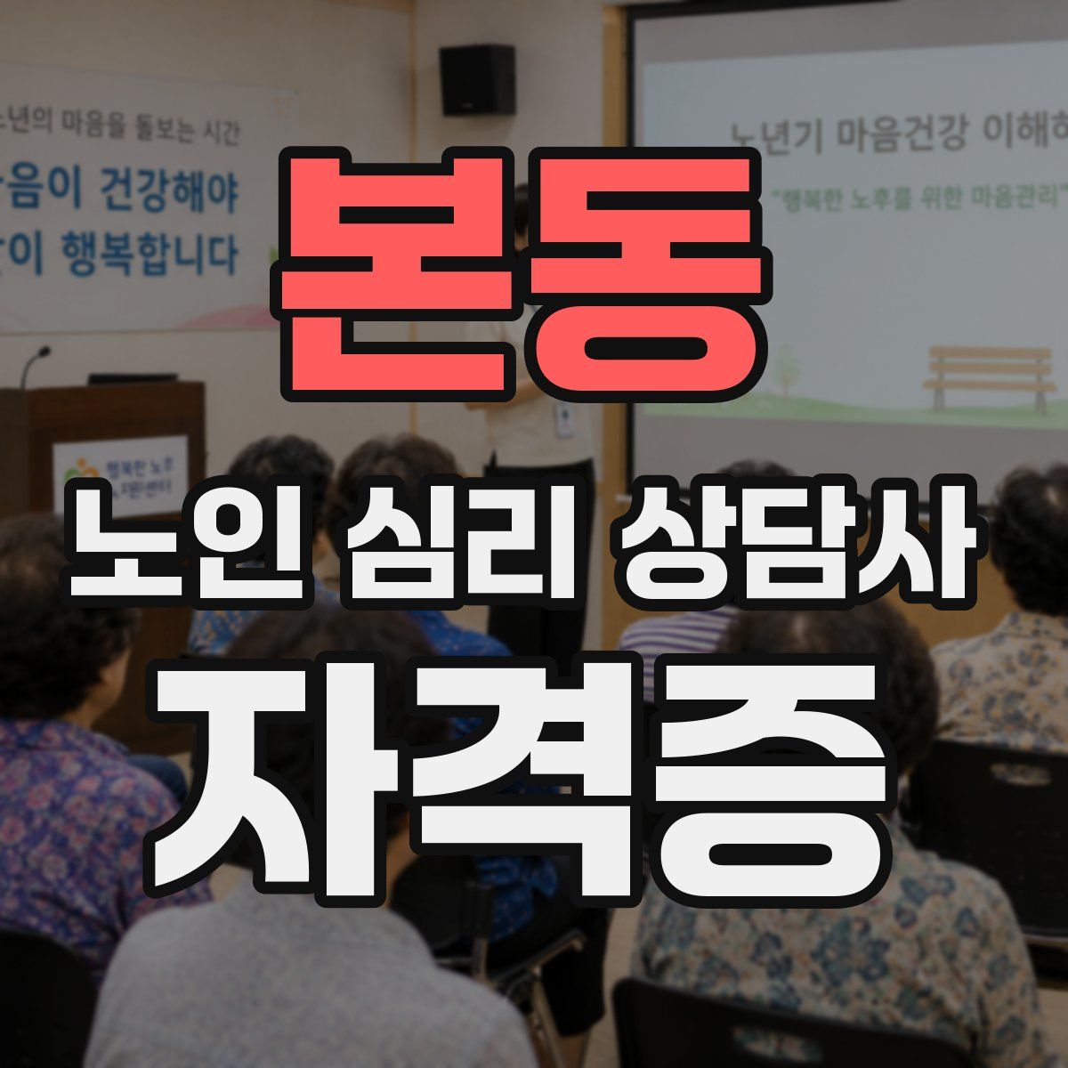 본동 노인 심리 상담사 자격증