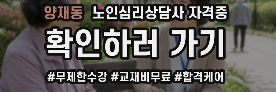 양재동 노인 심리 상담사 자격증