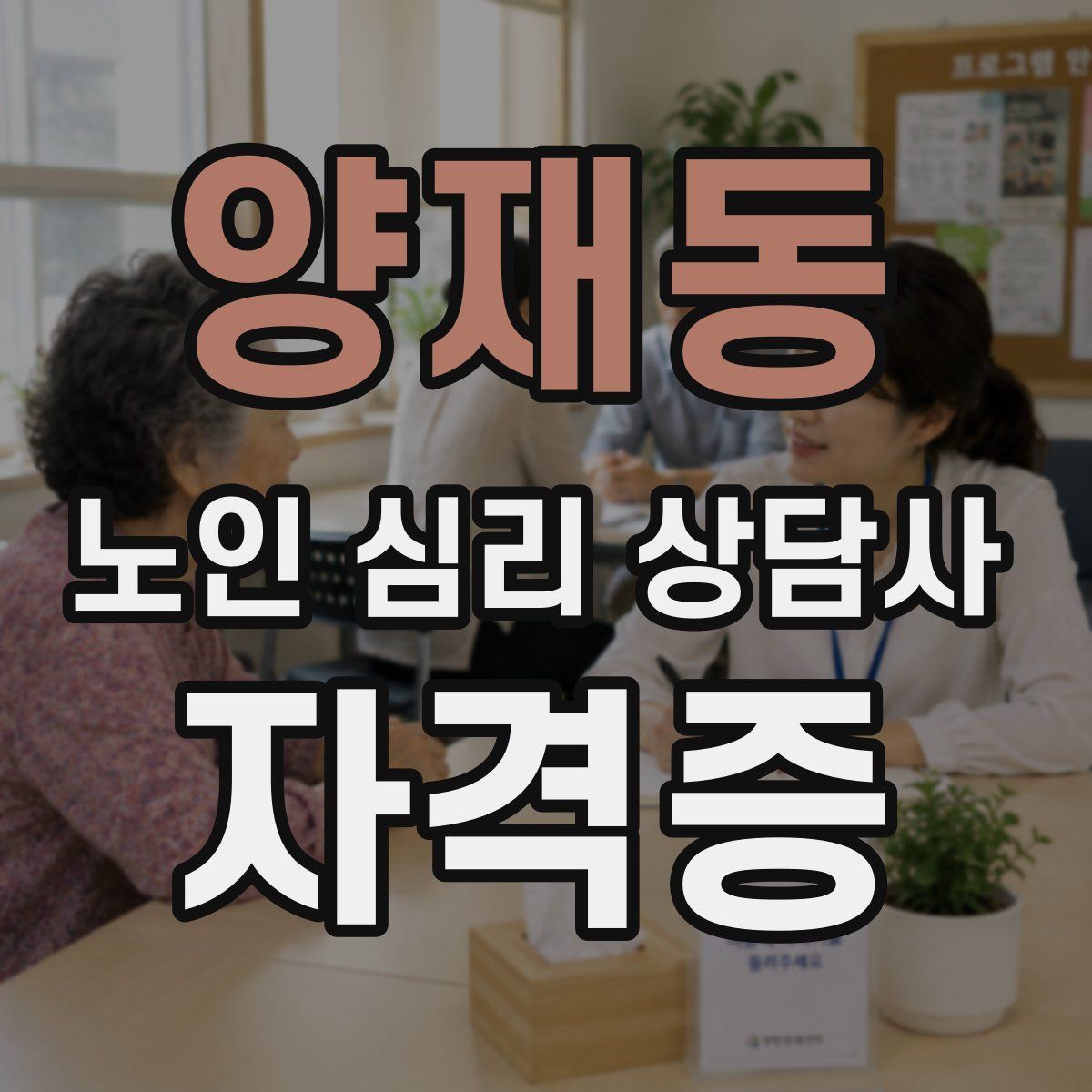 양재동 노인 심리 상담사 자격증