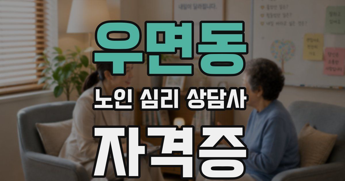 우면동 노인 심리 상담사 자격증