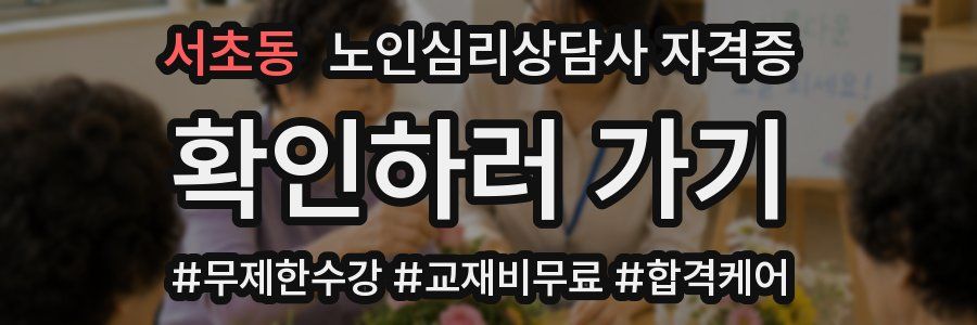 서초동 노인 심리 상담사 자격증