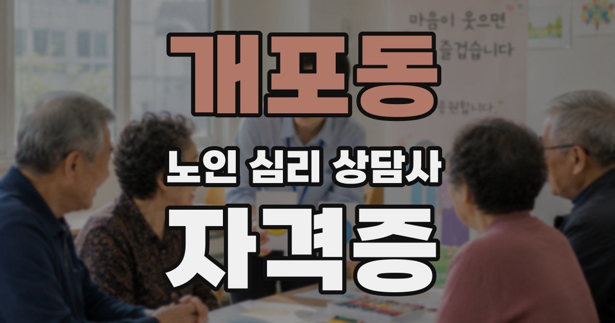 개포동 노인 심리 상담사 자격증
