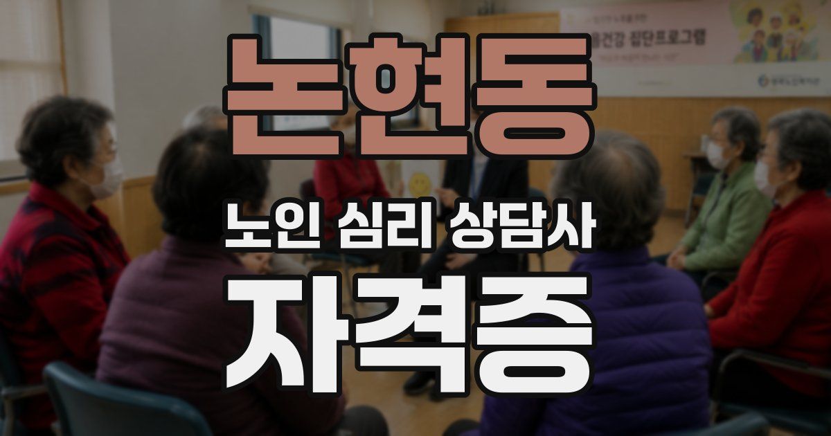 논현동 노인 심리 상담사 자격증