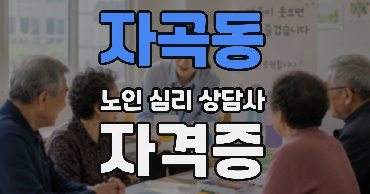 자곡동 노인 심리 상담사 자격증