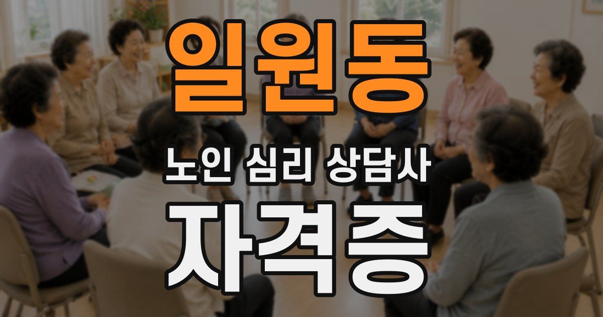 일원동 노인 심리 상담사 자격증