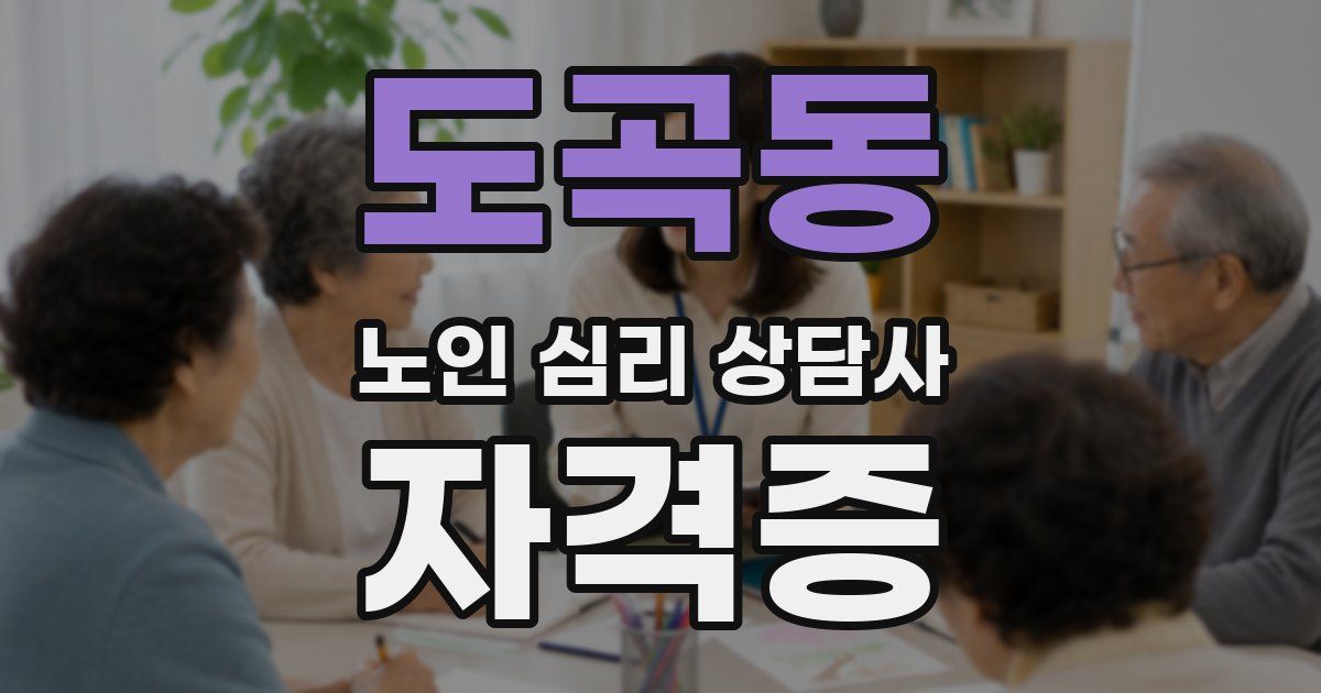 도곡동 노인 심리 상담사 자격증