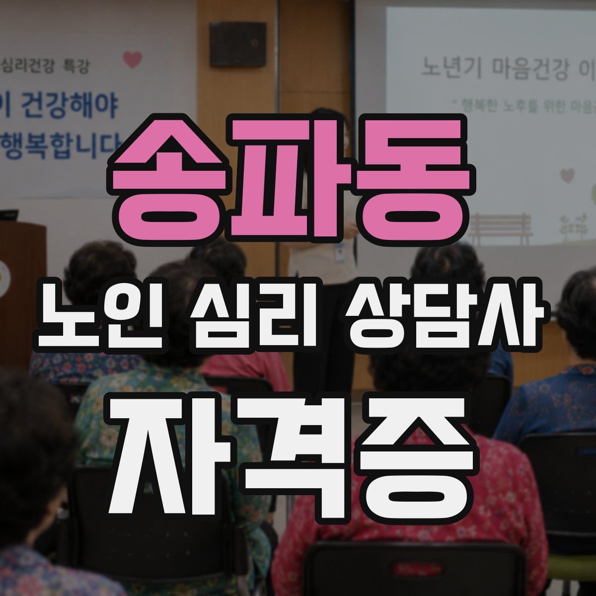 송파동 노인 심리 상담사 자격증