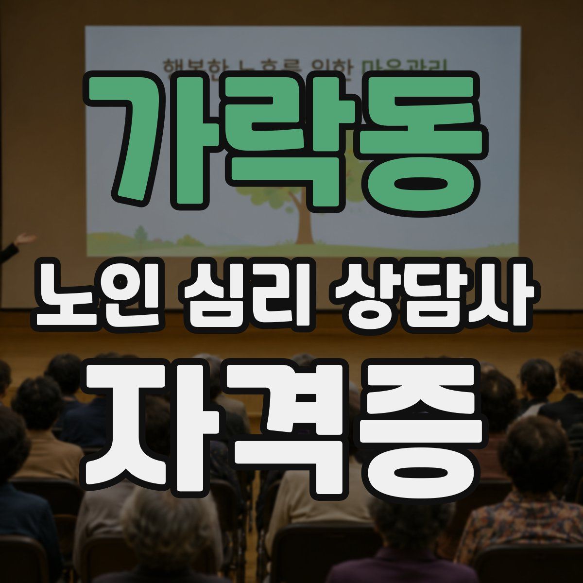 가락동 노인 심리 상담사 자격증