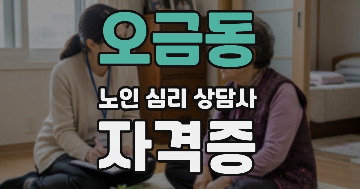 오금동 노인 심리 상담사 자격증