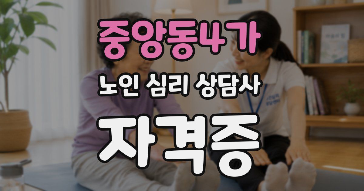 중앙동4가 노인 심리 상담사 자격증