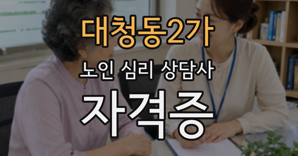 대청동2가 노인 심리 상담사 자격증