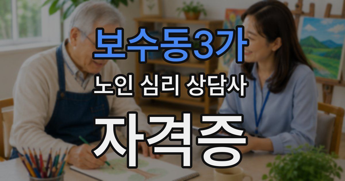 보수동3가 노인 심리 상담사 자격증