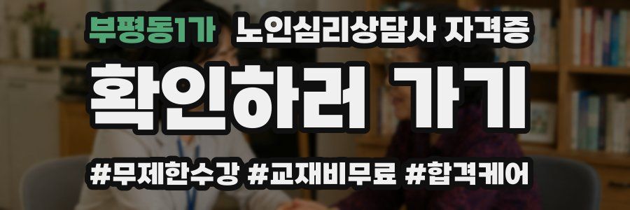 부평동1가 노인 심리 상담사 자격증