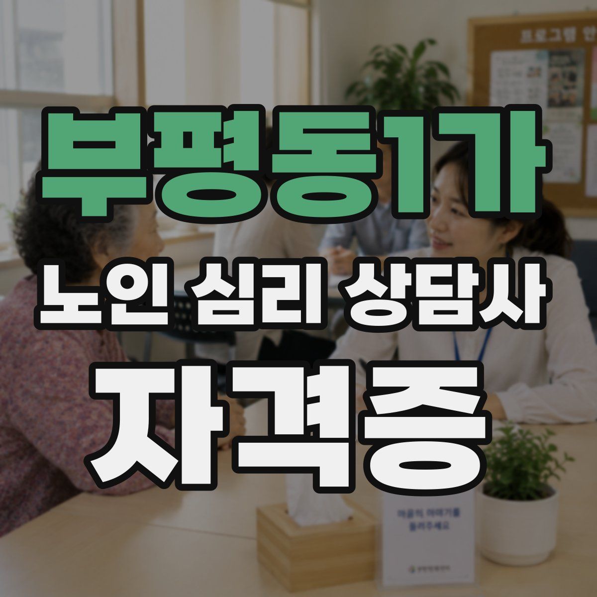 부평동1가 노인 심리 상담사 자격증