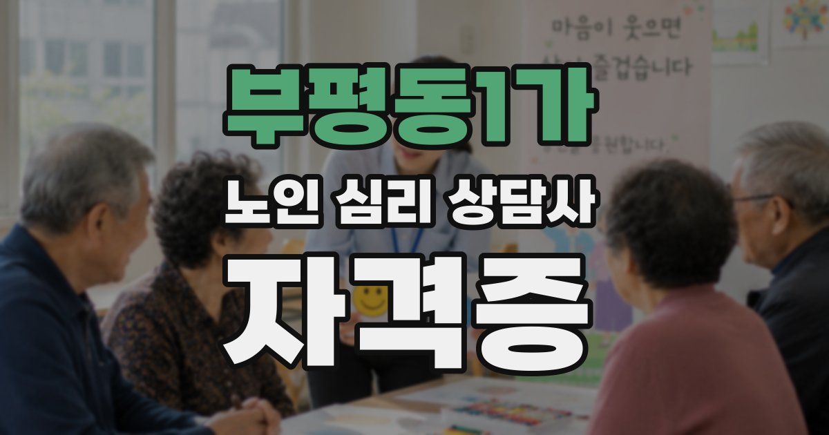 부평동1가 노인 심리 상담사 자격증