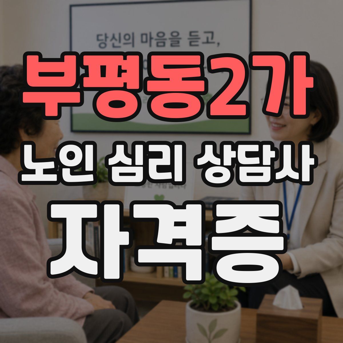 부평동2가 노인 심리 상담사 자격증