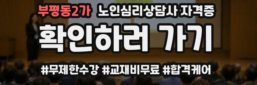 부평동2가 노인 심리 상담사 자격증