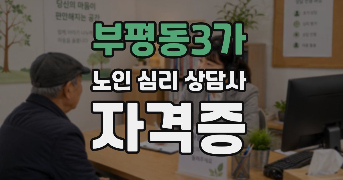 부평동3가 노인 심리 상담사 자격증