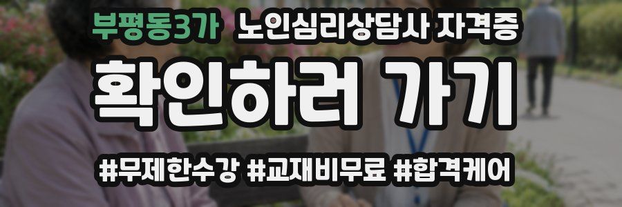 부평동3가 노인 심리 상담사 자격증