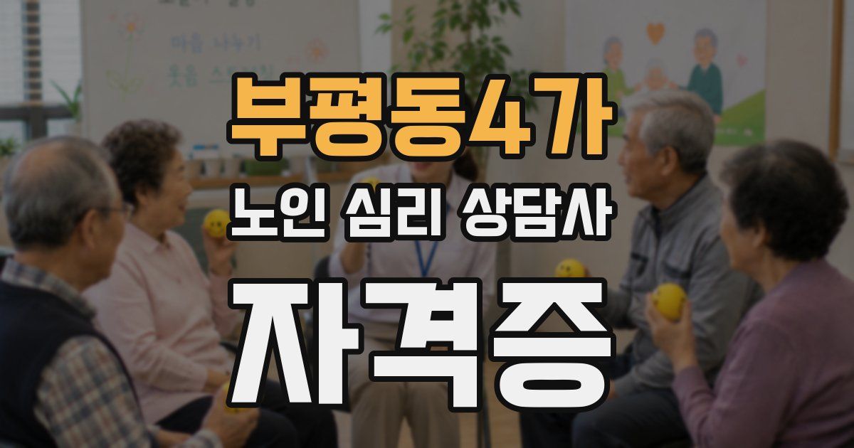 부평동4가 노인 심리 상담사 자격증